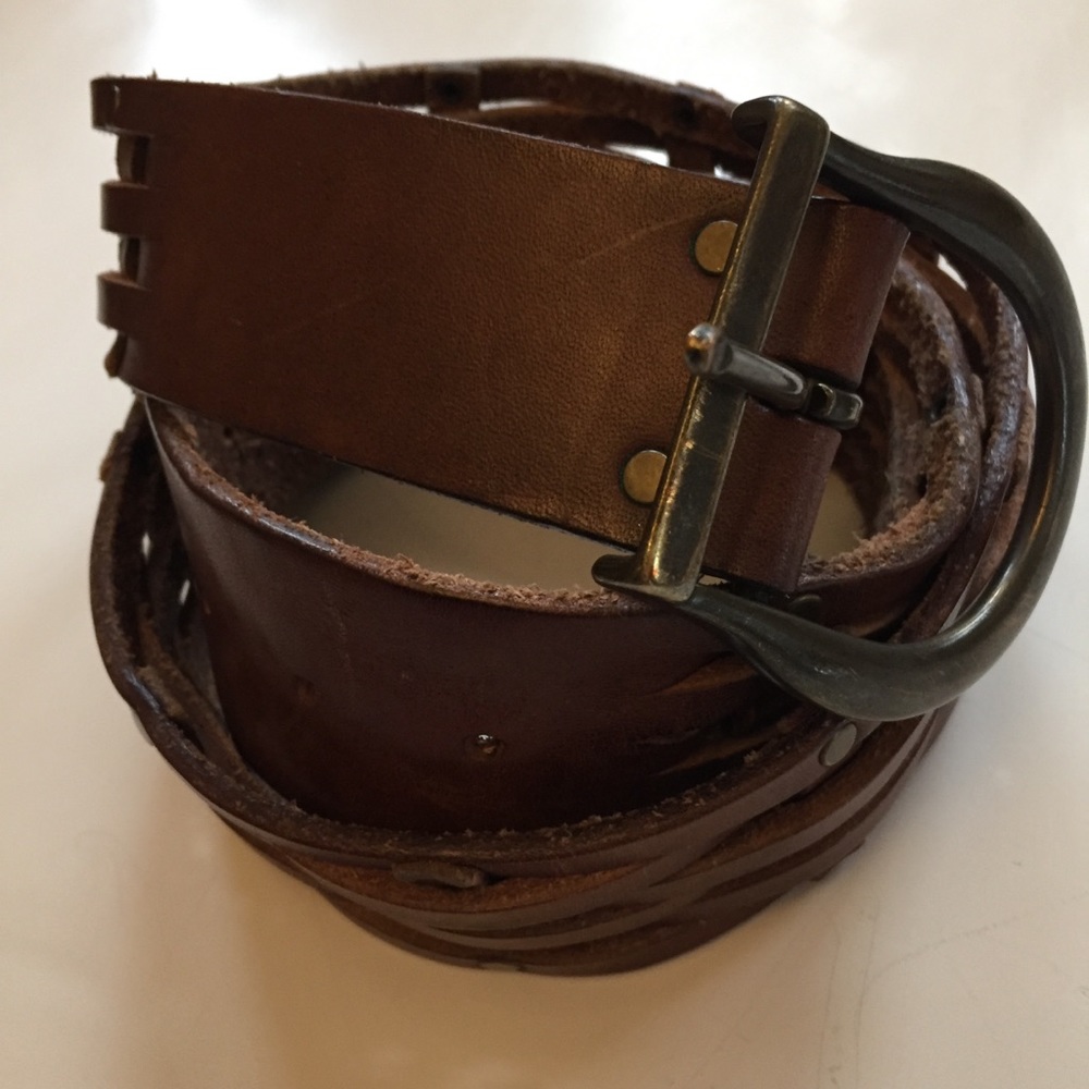 Leather Brown Braided Belt
